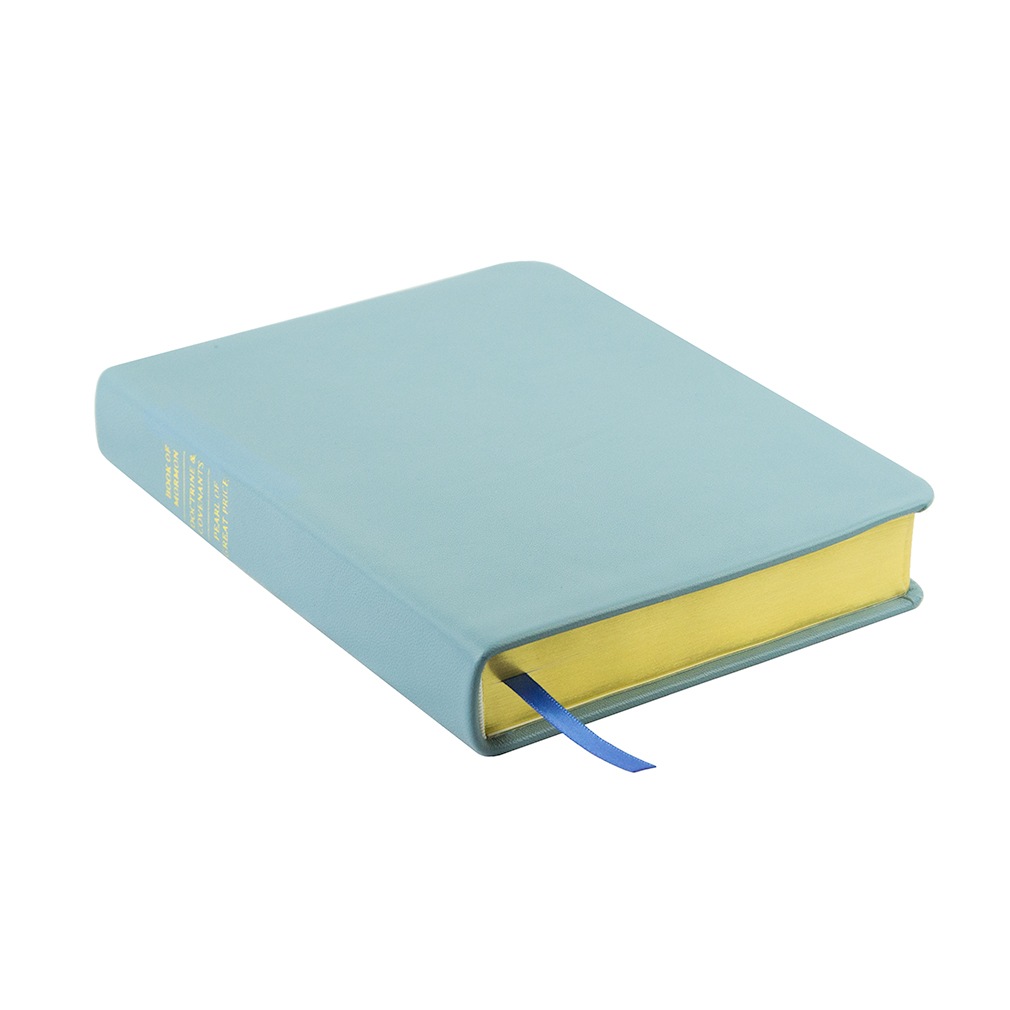 Blue LDS Triple |Leather Triple, Custom Name, Ribbon Qty & Color